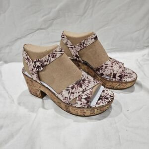 LifeStride Peachy Canvas Sandal Size 8 in Neutal Multi